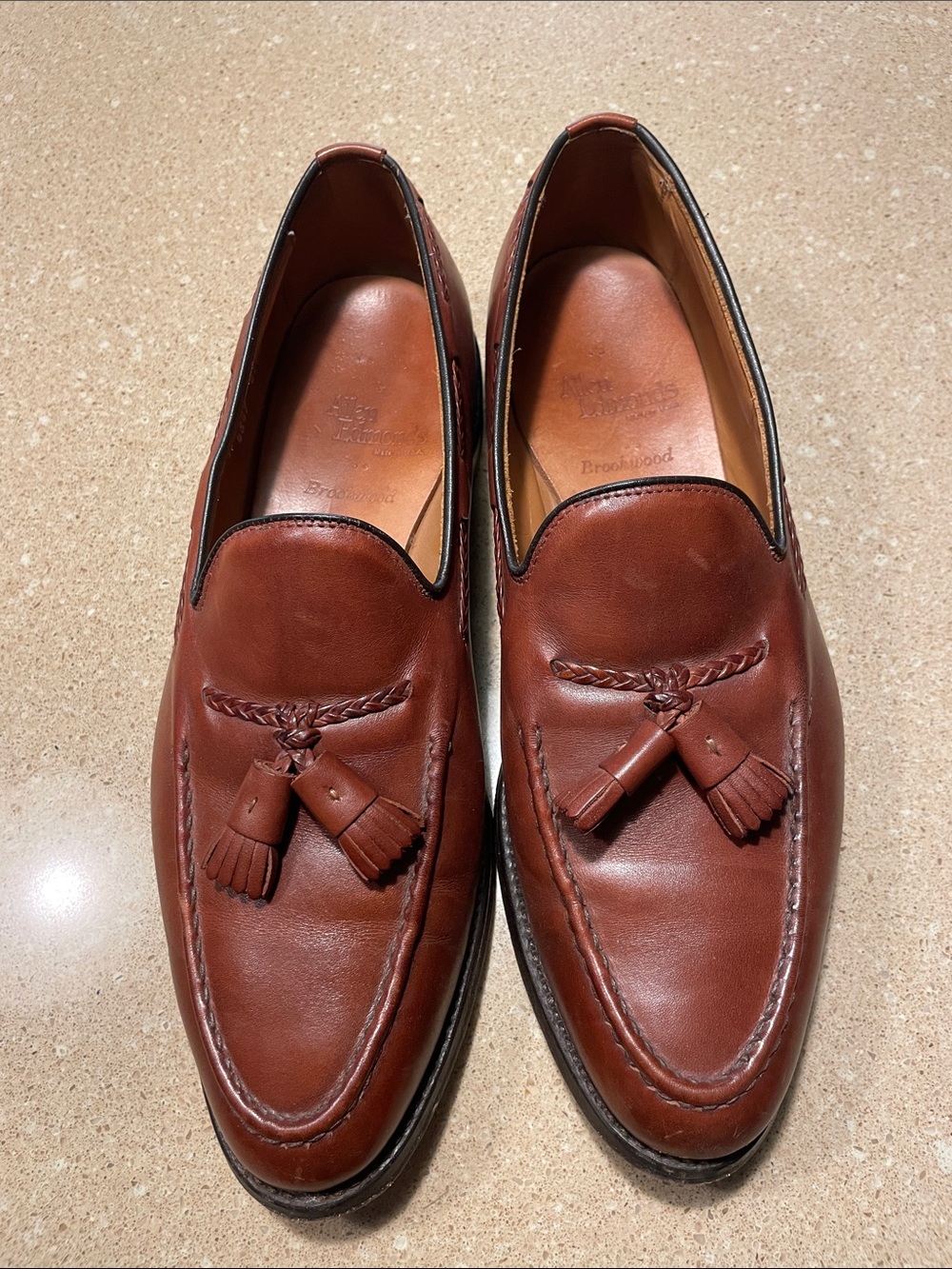 Allen Edmonds Cognac Leather Tassel Loafers - Men